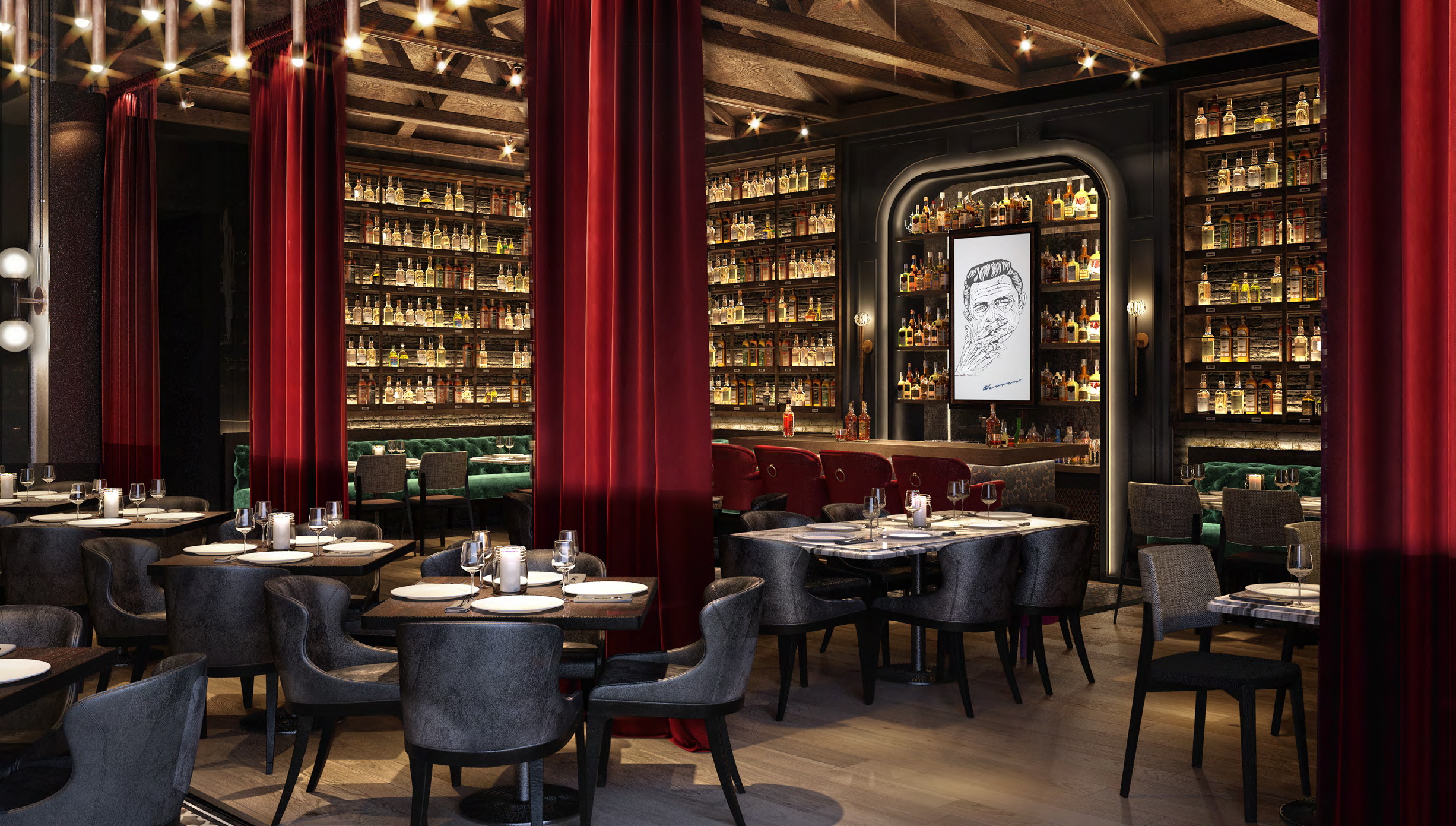 An image of the Whisky Bar at Warren Delray