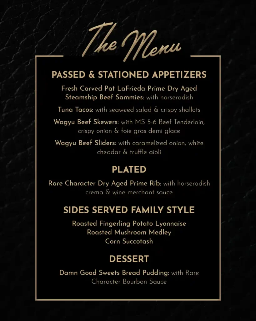 2025.02.24 Red Meat Lovers' Warren Takeover Event Menu